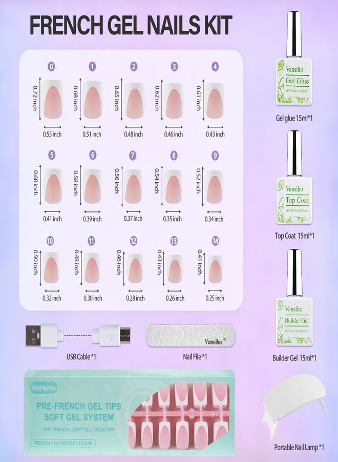 Vansiho Pink Deep French Gel Nails Kit - Short Square French Tip Press on Nails Kit, Nail Gel and Nail Lamp for Gift and Nail Art DIY - Image 5